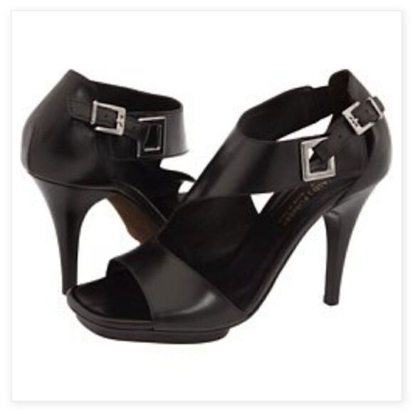 DONALD J PLINER Black Sandals Heels - Size 7‎ - Picture 1 of 11